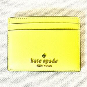 Kate Spade Lime Green Card Holder - New